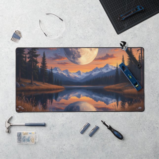 Giant Moon: Night Reflections Desk Mat (Workstation)