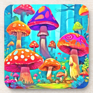 Giant Mushroom Cartoon Art Coaster