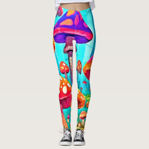 Giant Mushroom Cartoon Art Leggings
