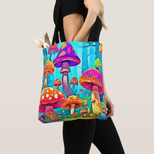 Giant Mushroom Cartoon Art Tote Bag