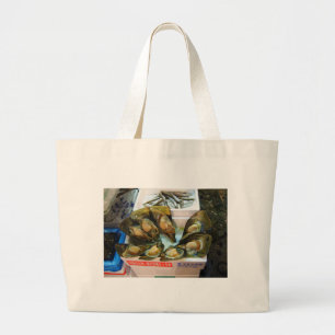 Giant Mussels Tsukiji Fish Market, Tokyo, Japan Large Tote Bag