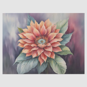 Giant Muted Colour Flower on Plum Background Tissue Paper