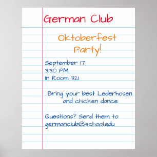 Giant Note Paper Coloured Announcement Memo Poster