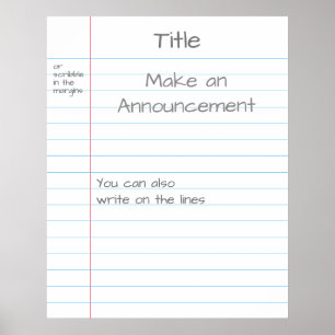 Giant Note Paper Customised Visual Aid Memo Poster