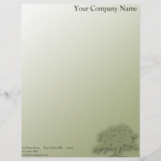 Giant Oak on a Field of Green Customised Letterhead (Front)