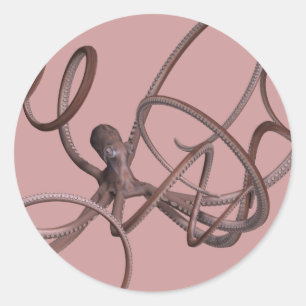 Giant Octopus Classic Round Sticker