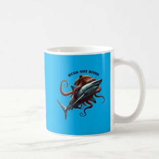 Giant Octopus Hugging a Huge Great White Shark URM Coffee Mug