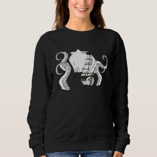 Giant Octopus Vintage Kraken Sailing Squid Sweatshirt