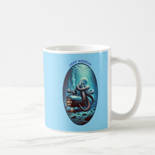 Giant Octopus with Arms Around a Submarine URM Coffee Mug