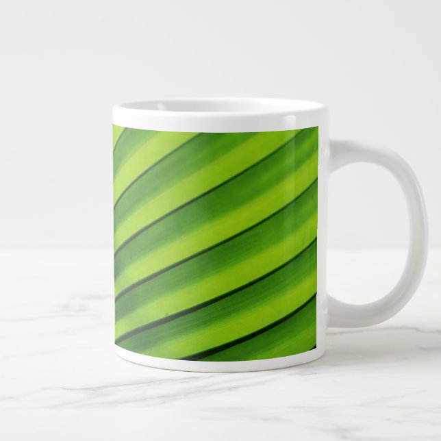 Giant Palm Leaf Pattern Large Coffee Mug (Right)
