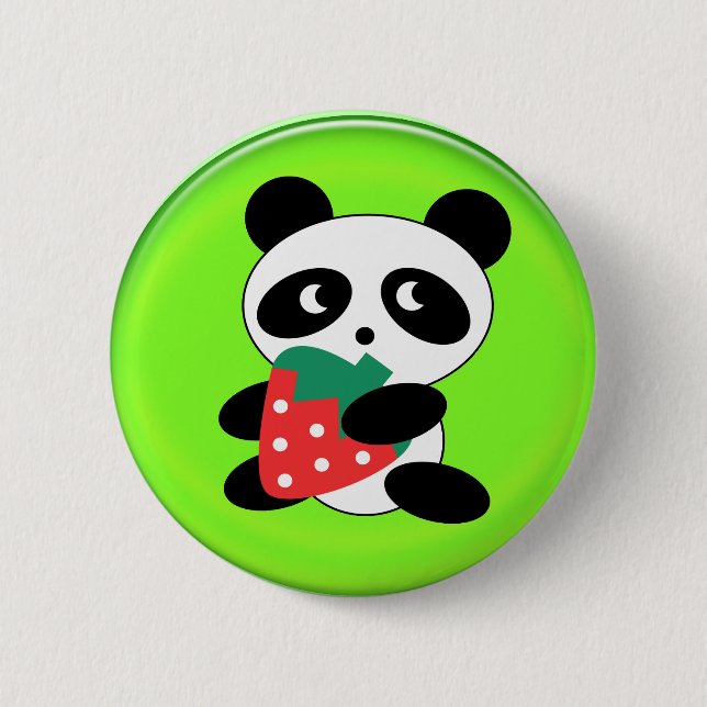 giant panda 6 cm round badge (Front)