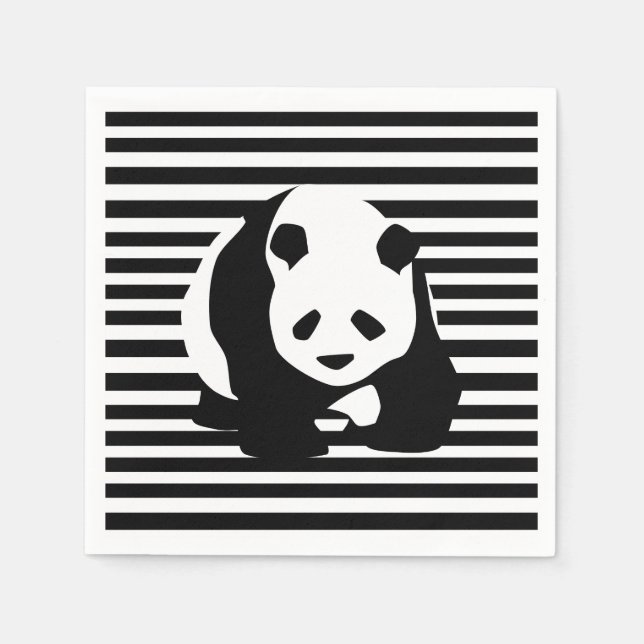 Giant Panda and Stripes Napkin (Front)