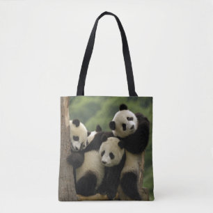 Giant panda babies Ailuropoda melanoleuca) Tote Bag