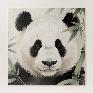 Giant Panda Bamboo Portrait Jigsaw Puzzle