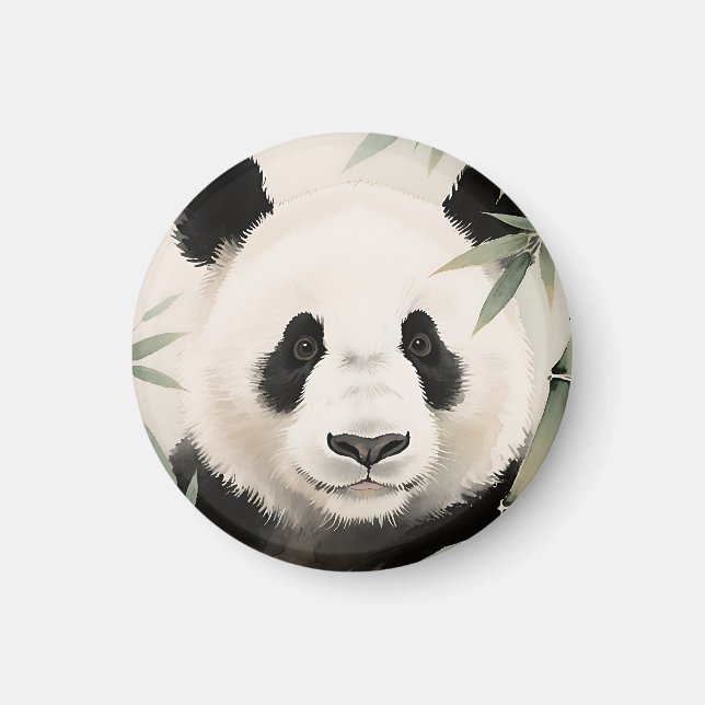 Giant Panda Bamboo Portrait Magnet (Front)