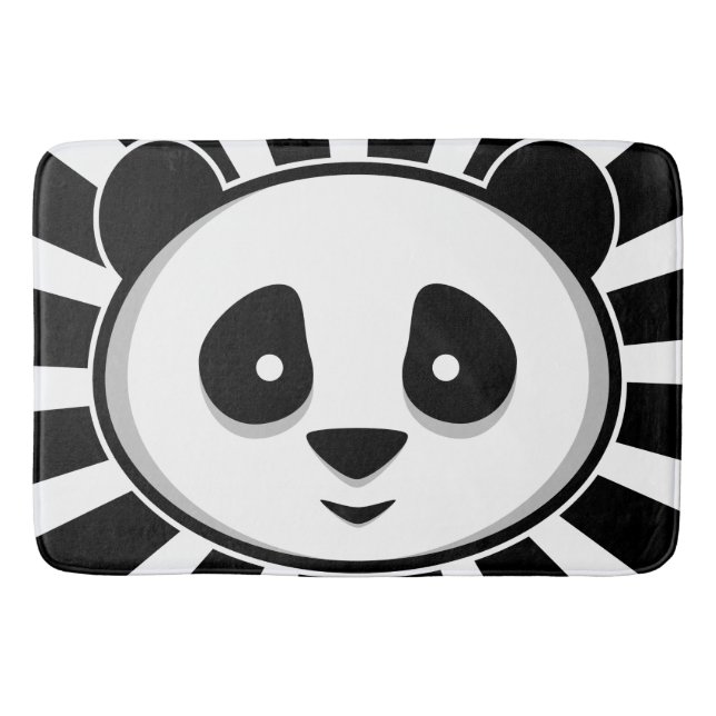 Giant Panda Bear - Adorable black white panda Bath Mat (Front)