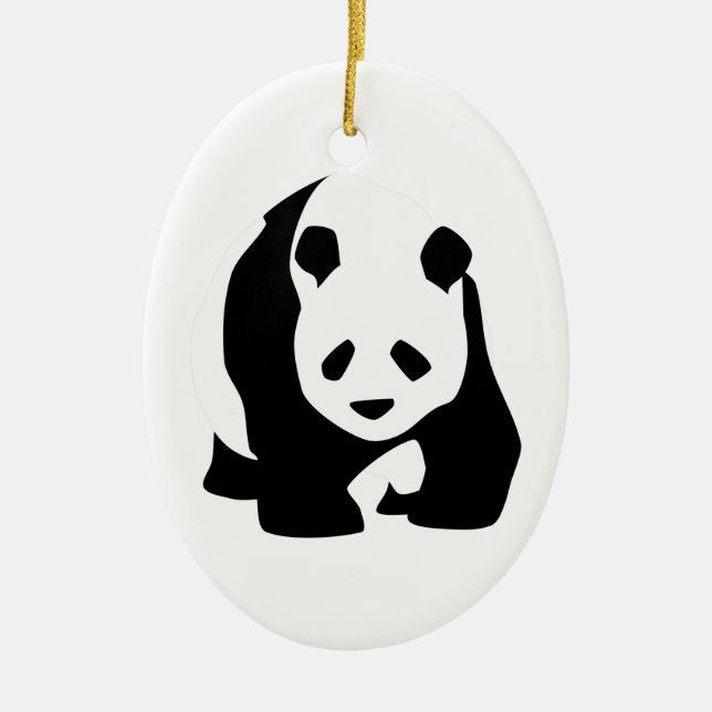 Giant Panda Bear Ceramic Ornament (Front)