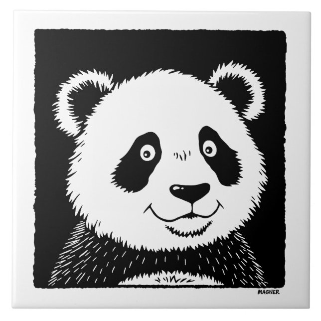 Giant Panda Bear Ceramic Tile (Front)