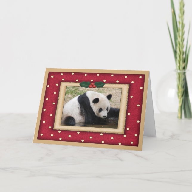 Giant Panda Bear Christmas card (Front)