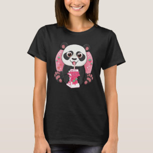 Giant Panda Bear Drinking Strawberry Milk T-Shirt