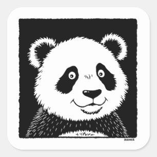 Giant Panda Bear Square Sticker
