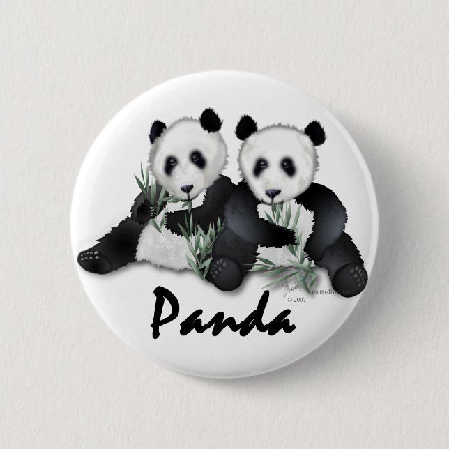 Giant Panda Bears 6 Cm Round Badge (Front)