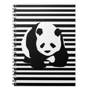 Giant Panda Black and White Striped Notebook