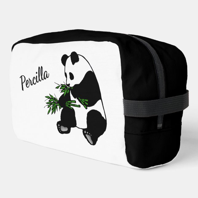 Giant Panda Eats Bamboo Name   Dopp Kit (Left Corner)
