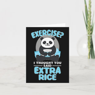 Giant Panda Funny Gym Workout Sayings Food Fitness Card