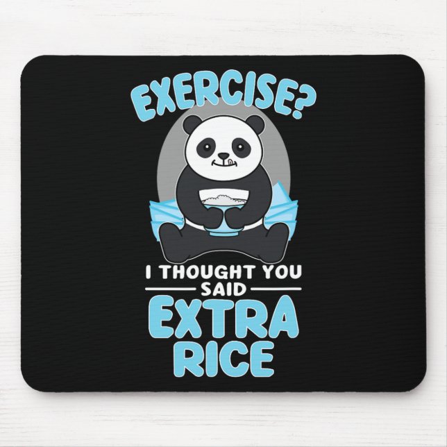 Giant Panda Funny Gym Workout Sayings Food Fitness Mouse Pad (Front)