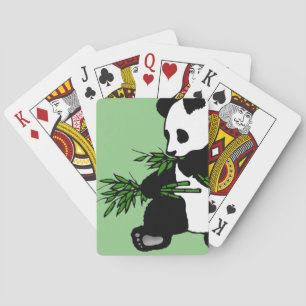 Giant Panda Green Playing Cards