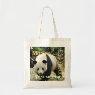Giant panda halloween trick or treat tote bag