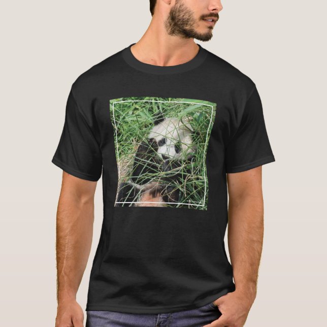 Giant Panda Hiding In Grass T-Shirt (Front)