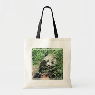 Giant Panda Hiding In Grass Tote Bag