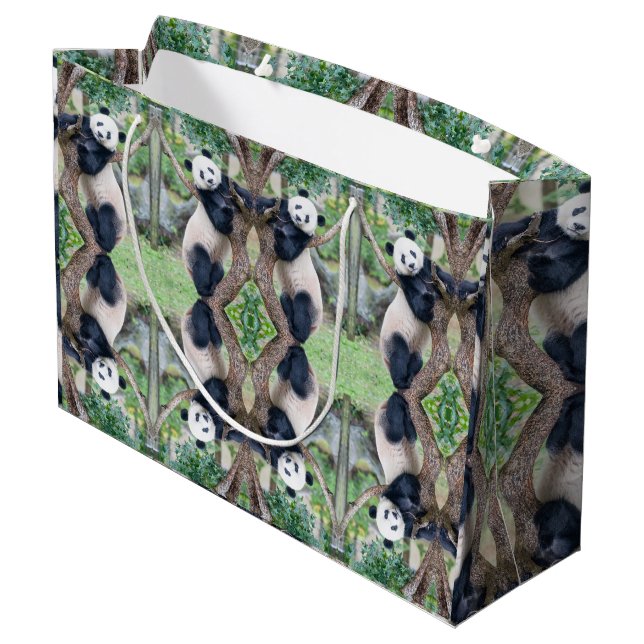 Giant Panda in a Tree Large Gift Bag (Back Angled)