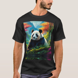 Giant Panda in Bamboo Forest on Mountain T-Shirt