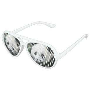 Giant Panda in Sunlit Green Grass Aviator Sunglasses