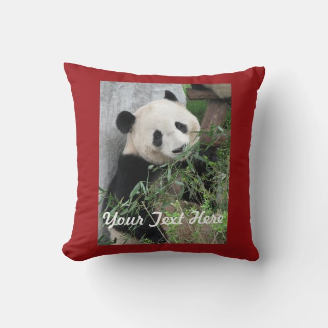Giant Panda, Name, 20 Inch Square, Red Back Cushion (Front)