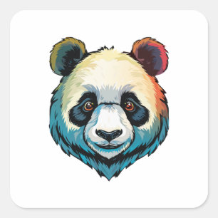 Giant panda square sticker