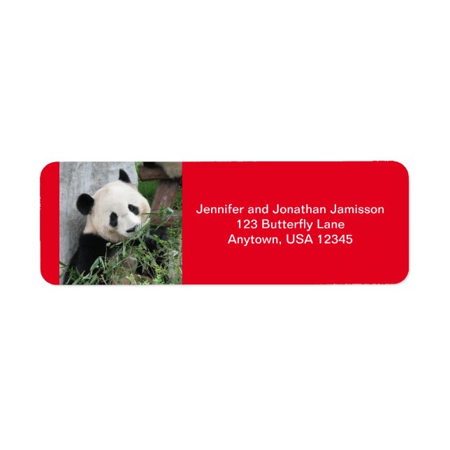 Giant Pandas Red Return Address Return Address Label (Front)
