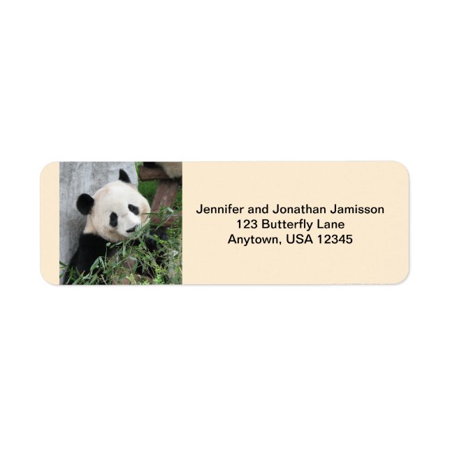 Giant Pandas Return Address Labels, Tan Label (Front)