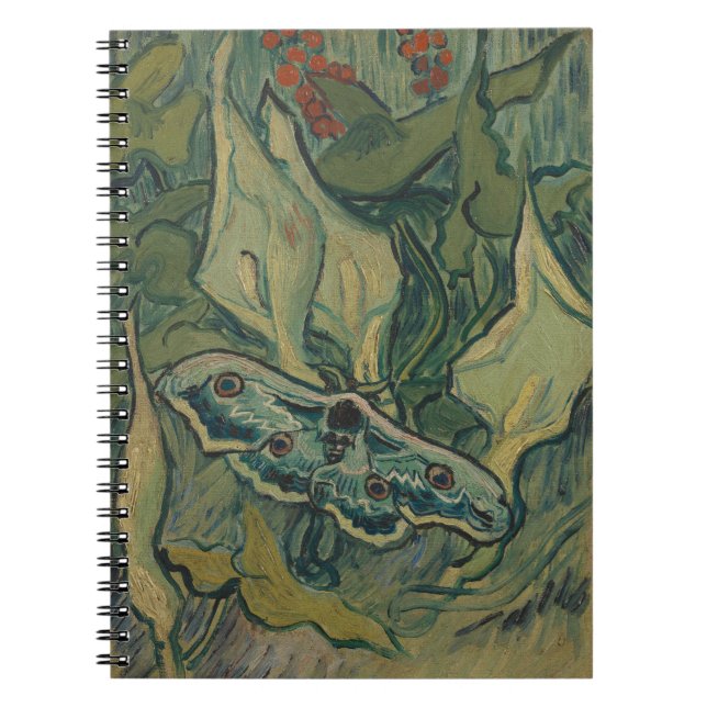 Giant Peacock Moth (1889) by Vincent van Gogh Notebook (Front)