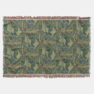 Giant Peacock Moth (1889) by Vincent van Gogh Throw Blanket
