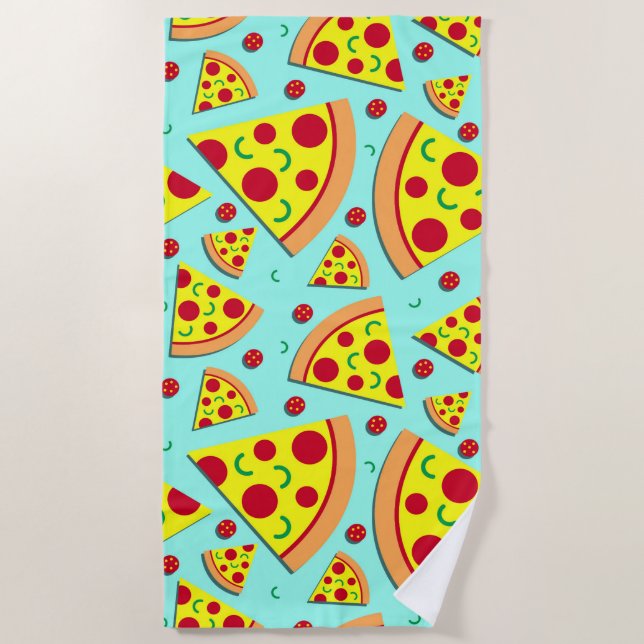 Giant Pepperoni Pizza Pie Slices Beach Towel (Front)