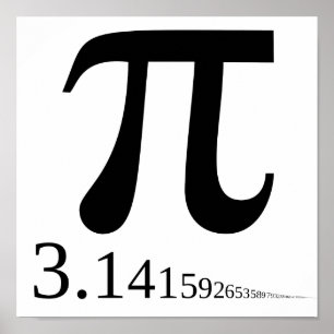 Giant "Pi" Symbol & 3.14... Poster