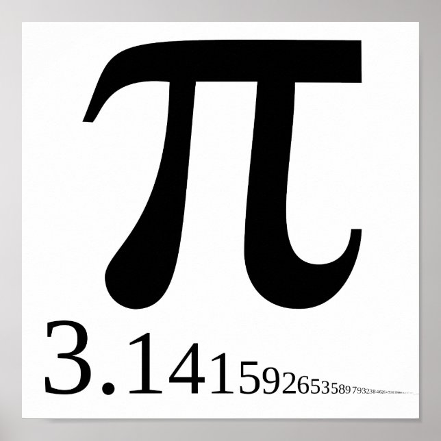 Giant "Pi" Symbol & 3.14... Poster (Front)