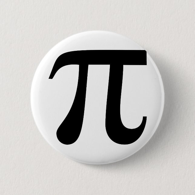 Giant "Pi" Symbol 6 Cm Round Badge (Front)