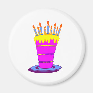 Giant Pink Birthday Cake Magnet
