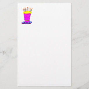 Giant Pink Birthday Cake Stationery