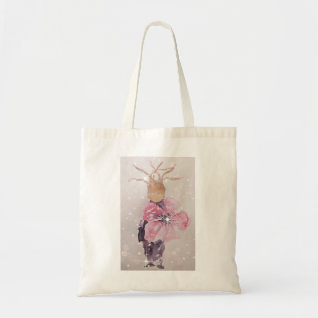 Giant pink flower tote bag (Front)